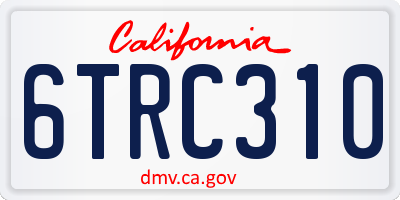 CA license plate 6TRC310