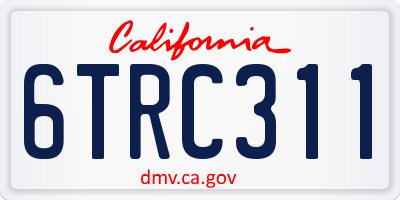 CA license plate 6TRC311