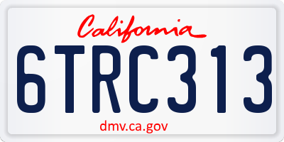 CA license plate 6TRC313