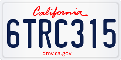 CA license plate 6TRC315