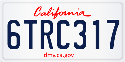 CA license plate 6TRC317