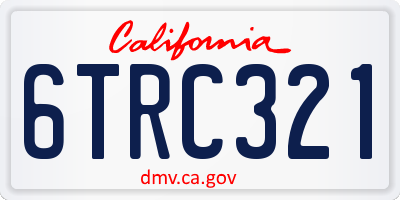 CA license plate 6TRC321
