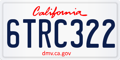 CA license plate 6TRC322