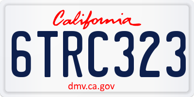CA license plate 6TRC323