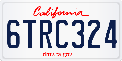 CA license plate 6TRC324