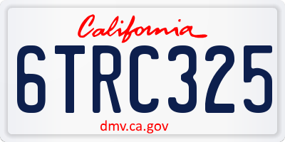 CA license plate 6TRC325
