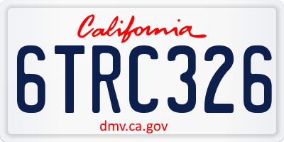CA license plate 6TRC326