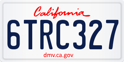 CA license plate 6TRC327