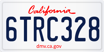 CA license plate 6TRC328