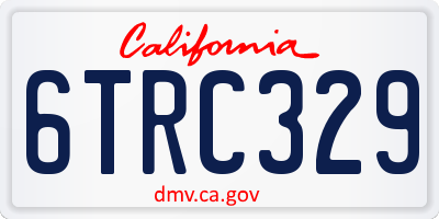 CA license plate 6TRC329
