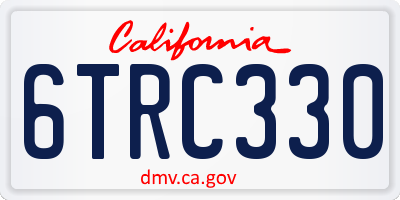CA license plate 6TRC330