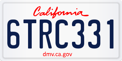 CA license plate 6TRC331