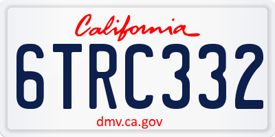 CA license plate 6TRC332