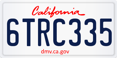 CA license plate 6TRC335