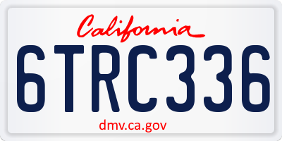 CA license plate 6TRC336