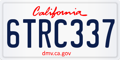 CA license plate 6TRC337