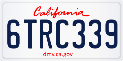 CA license plate 6TRC339