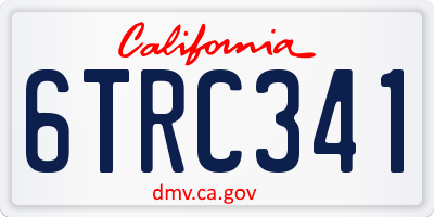 CA license plate 6TRC341