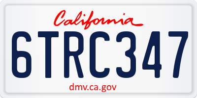CA license plate 6TRC347