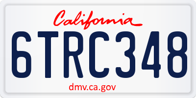 CA license plate 6TRC348