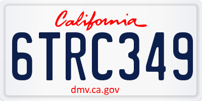 CA license plate 6TRC349