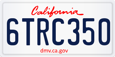 CA license plate 6TRC350