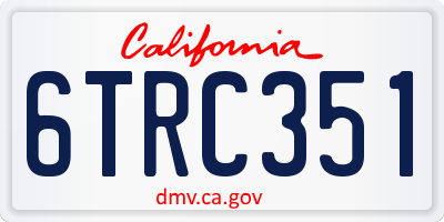 CA license plate 6TRC351