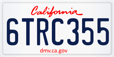 CA license plate 6TRC355