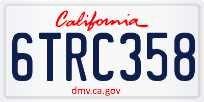 CA license plate 6TRC358