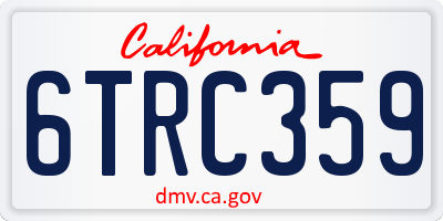 CA license plate 6TRC359