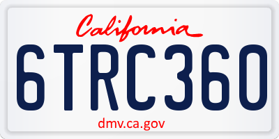 CA license plate 6TRC360