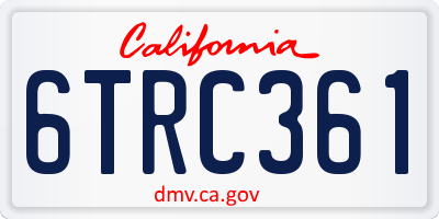 CA license plate 6TRC361