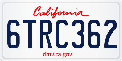 CA license plate 6TRC362