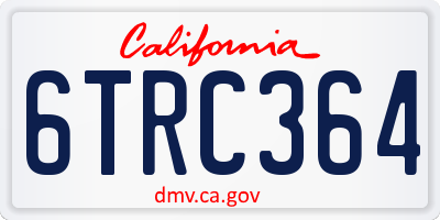 CA license plate 6TRC364