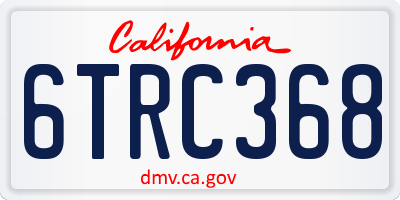 CA license plate 6TRC368