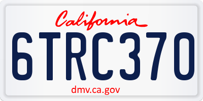 CA license plate 6TRC370