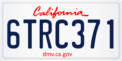 CA license plate 6TRC371