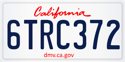 CA license plate 6TRC372