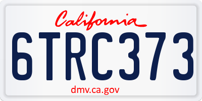 CA license plate 6TRC373