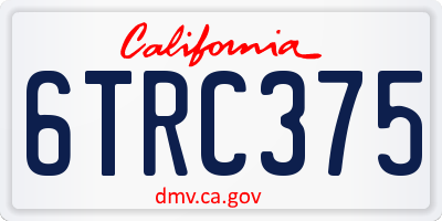 CA license plate 6TRC375