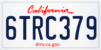 CA license plate 6TRC379