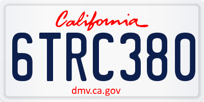 CA license plate 6TRC380