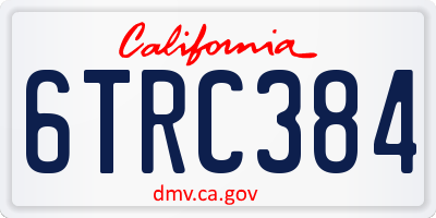 CA license plate 6TRC384