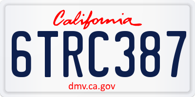 CA license plate 6TRC387