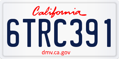CA license plate 6TRC391