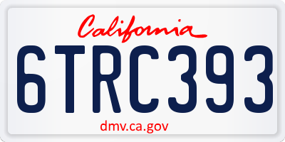 CA license plate 6TRC393