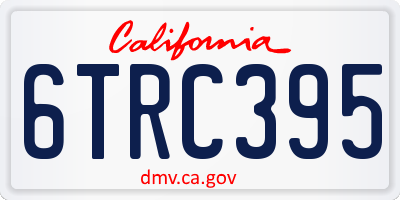 CA license plate 6TRC395