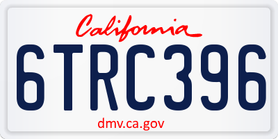 CA license plate 6TRC396