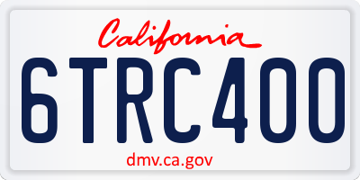 CA license plate 6TRC400
