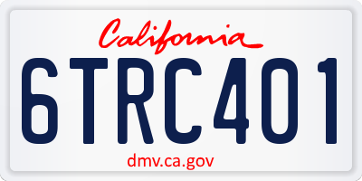 CA license plate 6TRC401